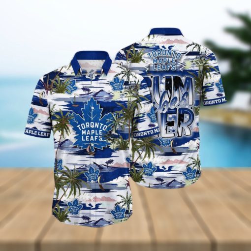 NHL Toronto Maple Leafs Hawaiian Shirt Tropical Desert Island Motif Summer Hawaiian Shirt