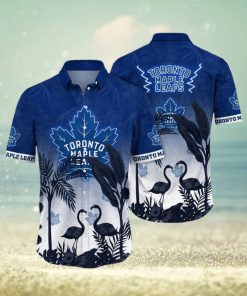 NHL Toronto Maple Leafs Hawaiian Shirt Tropical Flamingo Pattern Summer Hawaiian Shirt