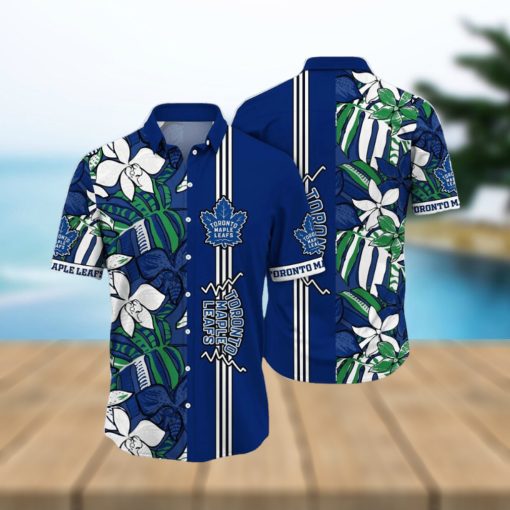 NHL Toronto Maple Leafs Hawaiian Shirt Tropical Tropical Forest Floral Pattern Summer Hawaiian Shirt