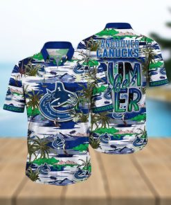 NHL Vancouver Canucks Hawaiian Shirt Tropical Desert Island Motif Summer Hawaiian Shirt