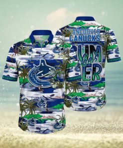 NHL Vancouver Canucks Hawaiian Shirt Tropical Desert Island Motif Summer Hawaiian Shirt