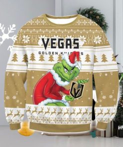 NHL Vegas Golden Knights Grinch AOP Ugly Christmas Sweater Christmas Gift For Men And Women