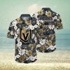 NHL Vegas Golden Knights Hawaiian Shirt Tropical Begonia Flower Pattern Summer Hawaiian Shirt