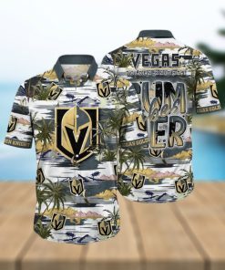 NHL Vegas Golden Knights Hawaiian Shirt Tropical Desert Island Motif Summer Hawaiian Shirt