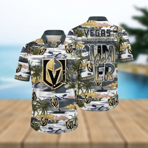 NHL Vegas Golden Knights Hawaiian Shirt Tropical Desert Island Motif Summer Hawaiian Shirt