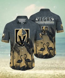 NHL Vegas Golden Knights Hawaiian Shirt Tropical Flamingo Pattern Summer Hawaiian Shirt