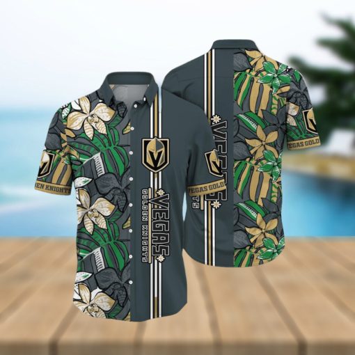 NHL Vegas Golden Knights Hawaiian Shirt Tropical Tropical Forest Floral Pattern Summer Hawaiian Shirt