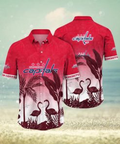 NHL Washington Capitals Hawaiian Shirt Tropical Flamingo Pattern Summer Hawaiian Shirt