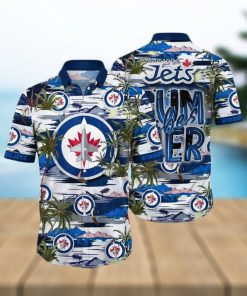 NHL Winnipeg Jets Hawaiian Shirt Tropical Desert Island Motif Summer Hawaiian Shirt