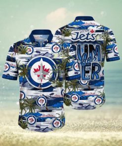 NHL Winnipeg Jets Hawaiian Shirt Tropical Desert Island Motif Summer Hawaiian Shirt