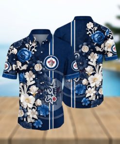 NHL Winnipeg Jets Hawaiian Shirt Tropical Hepatica Floral Pattern Summer Hawaiian Shirt