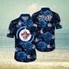 NHL Winnipeg Jets Hawaiian Shirt Tropical Begonia Flower Pattern Summer Hawaiian Shirt