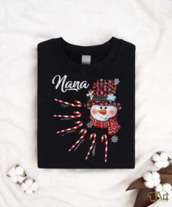 Nana Snowman Candy Cane Christmas Red Plaid Hat T Shirt