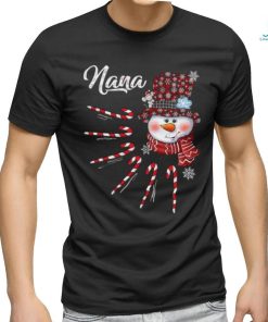 Nana Snowman Candy Cane Christmas Red Plaid Hat T Shirt