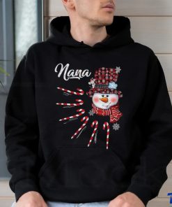 Nana Snowman Candy Cane Christmas Red Plaid Hat T Shirt