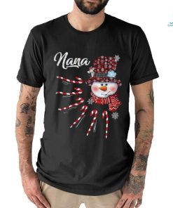 Nana Snowman Candy Cane Christmas Red Plaid Hat T Shirt