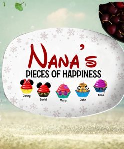 Nana's Pieces Of Happiness, Personalized 04OHTN261023QN Resin Plate, Christmas Gift For Family