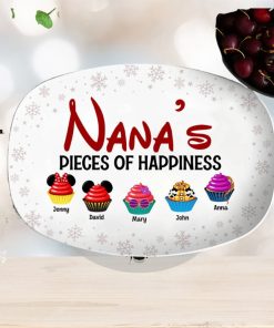 Nana's Pieces Of Happiness, Personalized 04OHTN261023QN Resin Plate, Christmas Gift For Family
