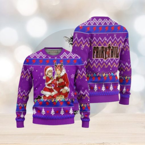 Natsu x Lucy Anime Ugly Christmas Sweater Custom Fairy Tail Xmas Gift