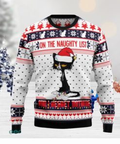 Naughty List Cat Meow Ugly Christmas Sweaters Gift For Men Women