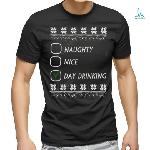 Naughty Nice Day Drinking Long Sleeved T Shirt