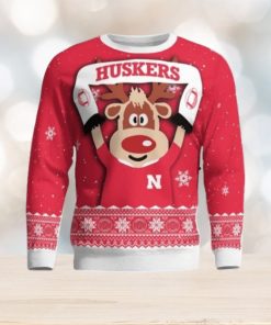 Nebraska Cornhuskers Cute Reindeer Ugly Christmas Sweater Christmas Party Gift