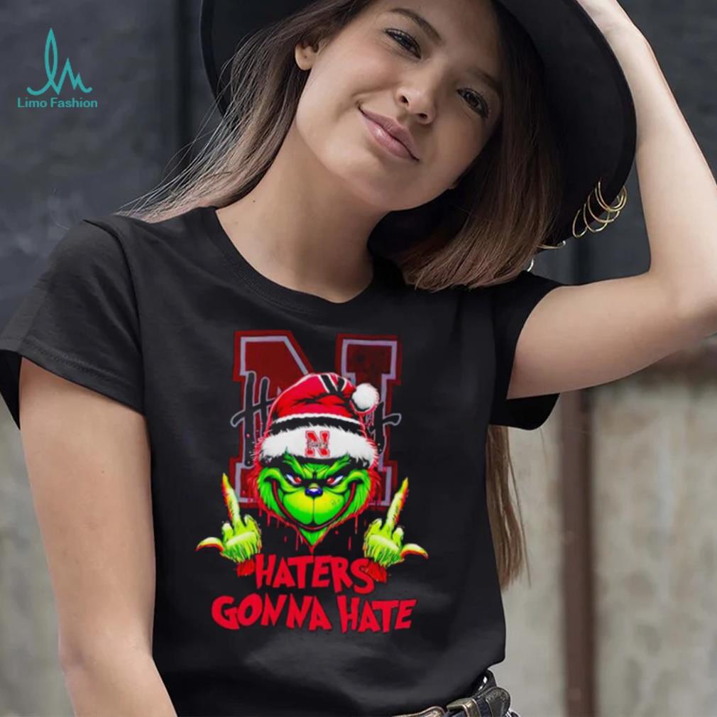 Nebraska Cornhuskers Grinch middle finger haters gonna hate shirt Nebraska Cornhuskers Grinch middle finger haters gonna hate shirt