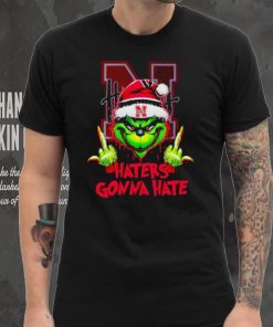 Nebraska Cornhuskers Grinch middle finger haters gonna hate shirt