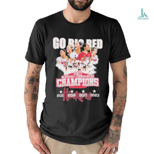 Nebraska Cornhuskers Women’s Volleyball Go Big Red Champions 2023 Shirt