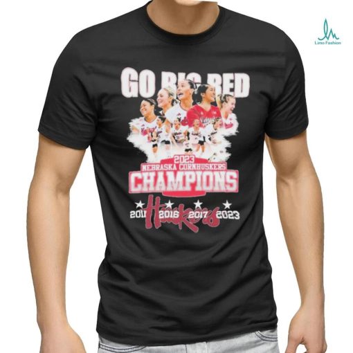 Nebraska Cornhuskers Women’s Volleyball Go Big Red Champions 2023 Shirt