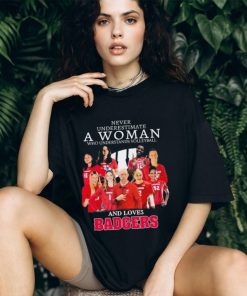 Never Underestimate A Woman Who Understand Volleyball And Loves Wisconsin Badgers 2023 Shirt