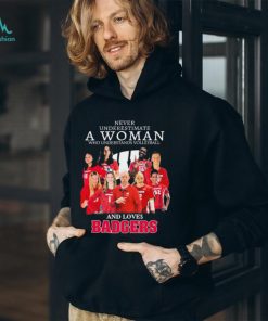 Never Underestimate A Woman Who Understand Volleyball And Loves Wisconsin Badgers 2023 Shirt