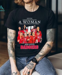Never Underestimate A Woman Who Understand Volleyball And Loves Wisconsin Badgers 2023 Shirt