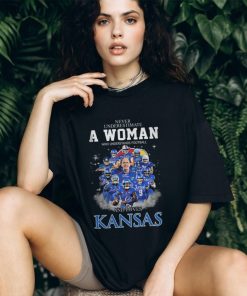Never Underestimate A Woman Who Understands Basketball And Loves Kansas Shirt