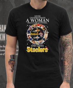 Never underestimate a woman who understands football and loves Steelers Christmas shirt