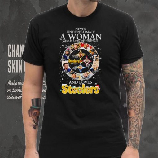 Never underestimate a woman who understands football and loves Steelers Christmas shirt