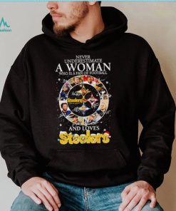 Never underestimate a woman who understands football and loves Steelers Christmas shirt