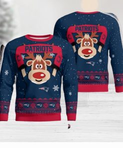 New England Patriots Cute Reindeer Ugly Christmas Sweater Christmas Party Gift