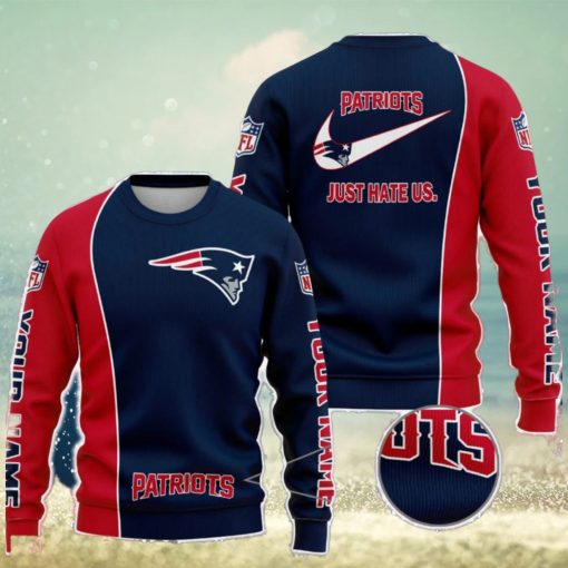 New England Patriots NFL Just Hate Us Personalized For Fans Sweater New