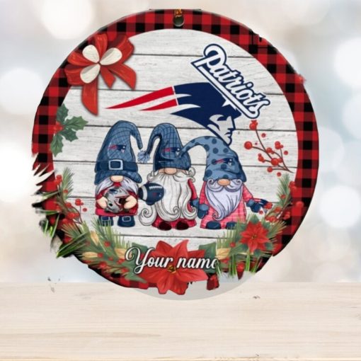 New England Patriots Nfl Cute Gnome Christmas Ornament Custom Name