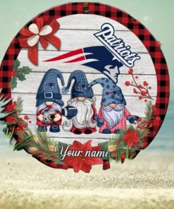 New England Patriots Nfl Cute Gnome Christmas Ornament Custom Name