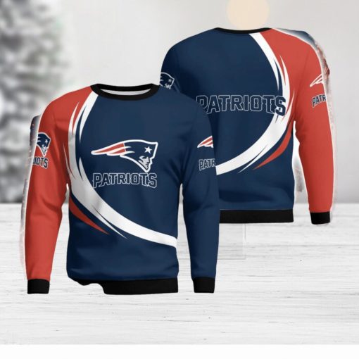 New England Patriots Simple Vintage 3D Sweater Unisex Christmas Gift For Fans