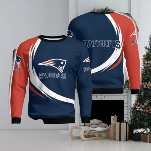 New England Patriots Simple Vintage 3D Sweater Unisex Christmas Gift For Fans