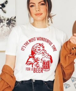 New It’S The Most Wonderful Time For A Beer Santa Christmas T shirt