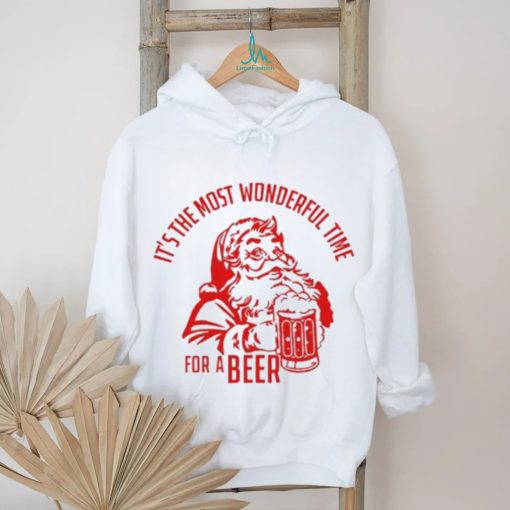 New It’S The Most Wonderful Time For A Beer Santa Christmas T shirt