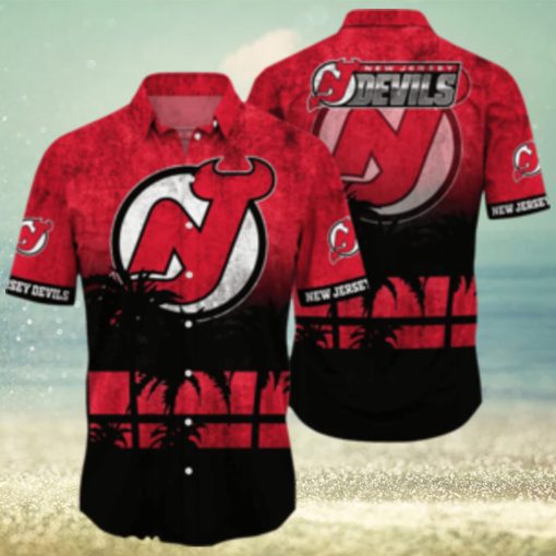 New Jersey Devils NHL Logo Coconut Tropical Hawaiian Shirt Beach Gift For Fans