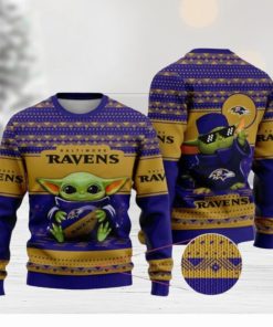 New Nfl Baby Yoda Baltimore Ravens Christmas Ugly Christmas Sweaters