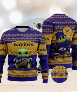 New Nfl Baby Yoda Baltimore Ravens Christmas Ugly Christmas Sweaters