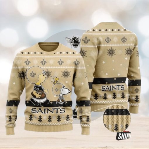 New Orleans Saints Charlie Brown Peanuts Snoopy Ugly Christmas Sweaters