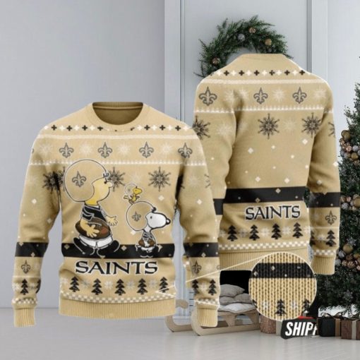 New Orleans Saints Charlie Brown Peanuts Snoopy Ugly Christmas Sweaters